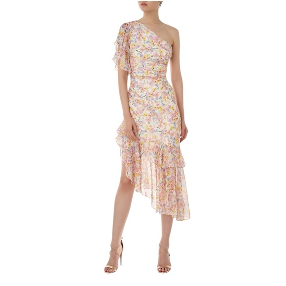 Amur - Clayton Floral One-Shoulder Dress Sz 0 - Picture 1 of 10